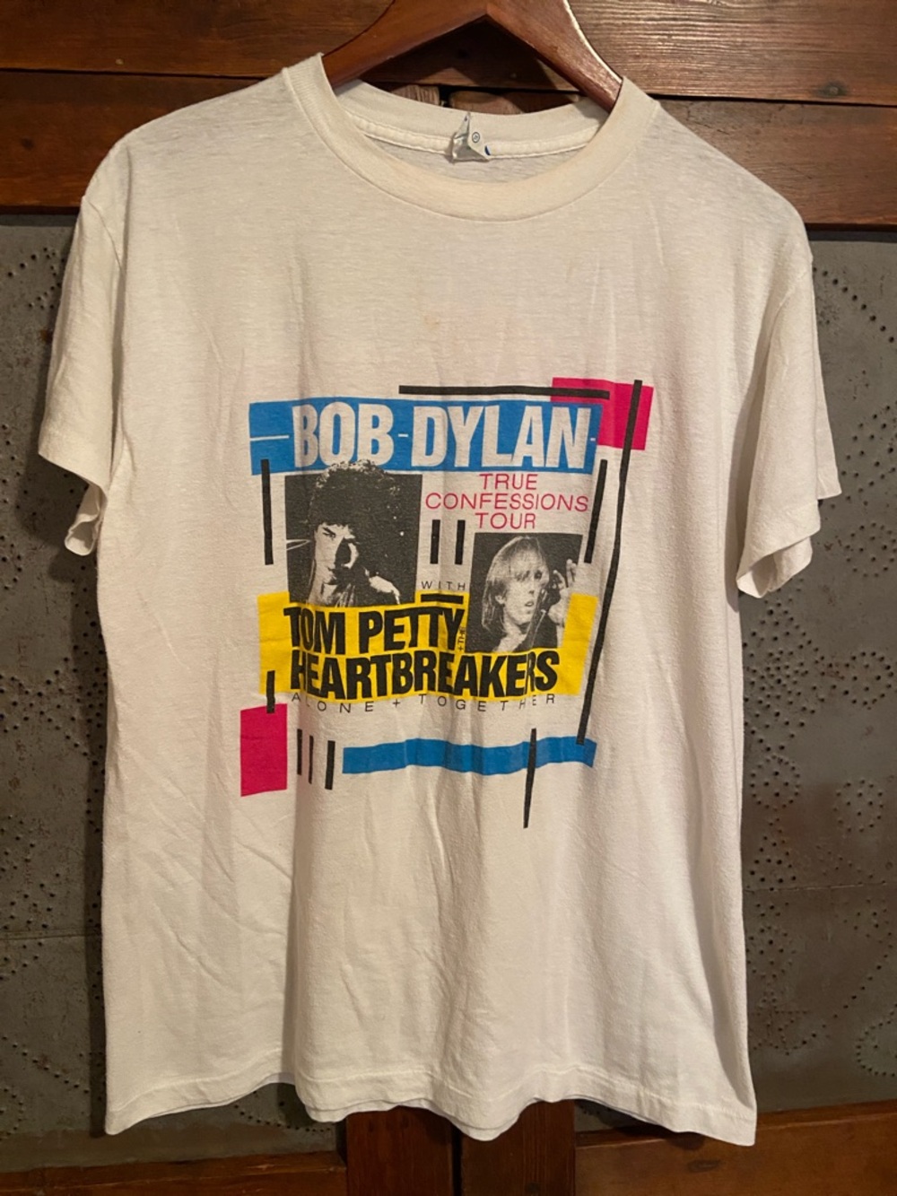 Vintage 1986 Tom Petty Bob Dylan True Confessions Tour Shirt XL